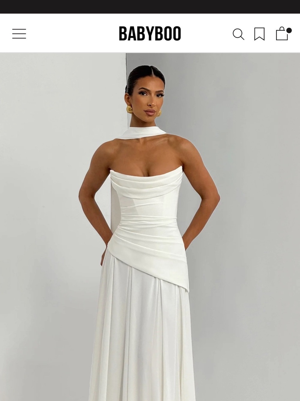 Baby boo brand new ivory Draped Neckline Evening Dress